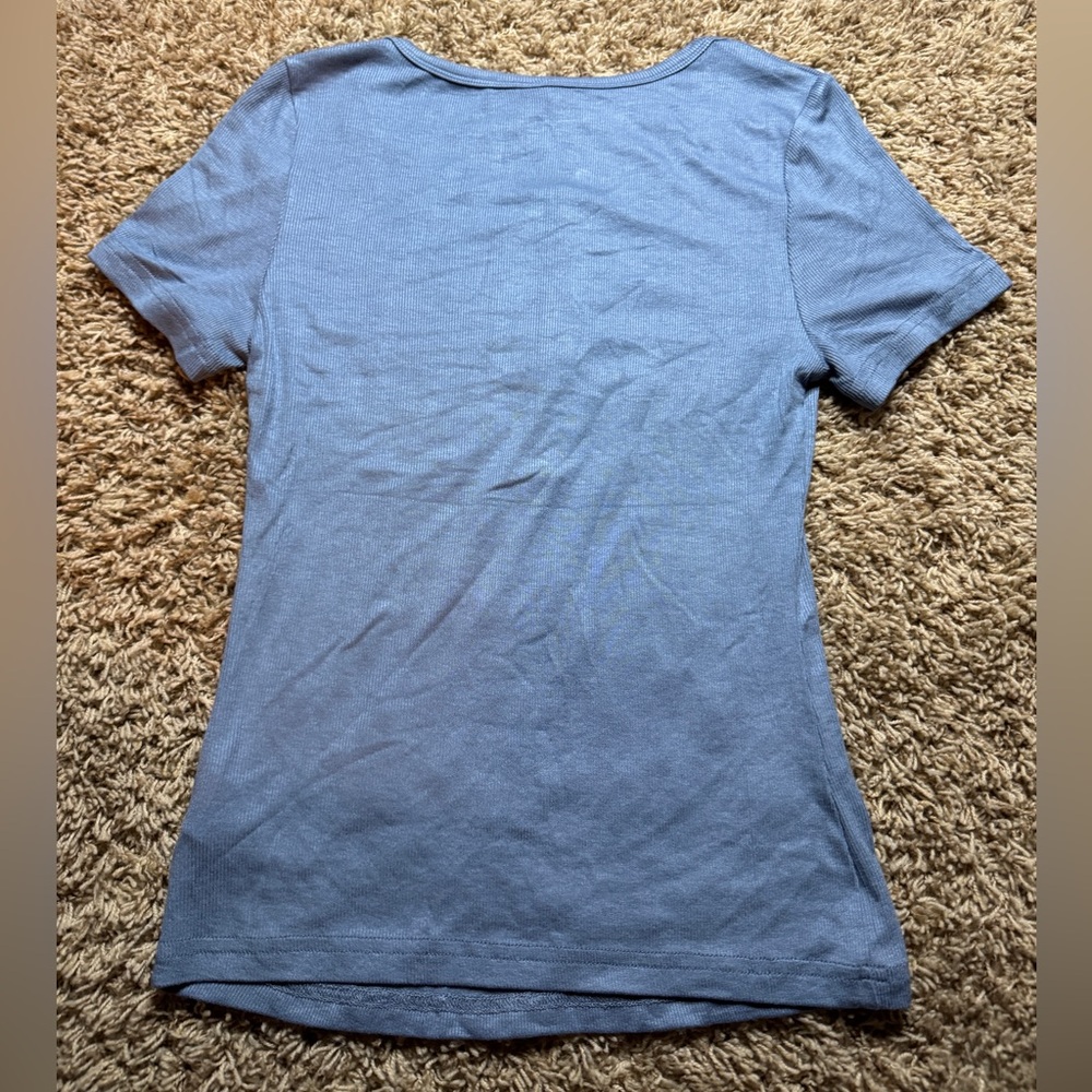 NWT Ribbed Blue Top - Picture 4 of 4